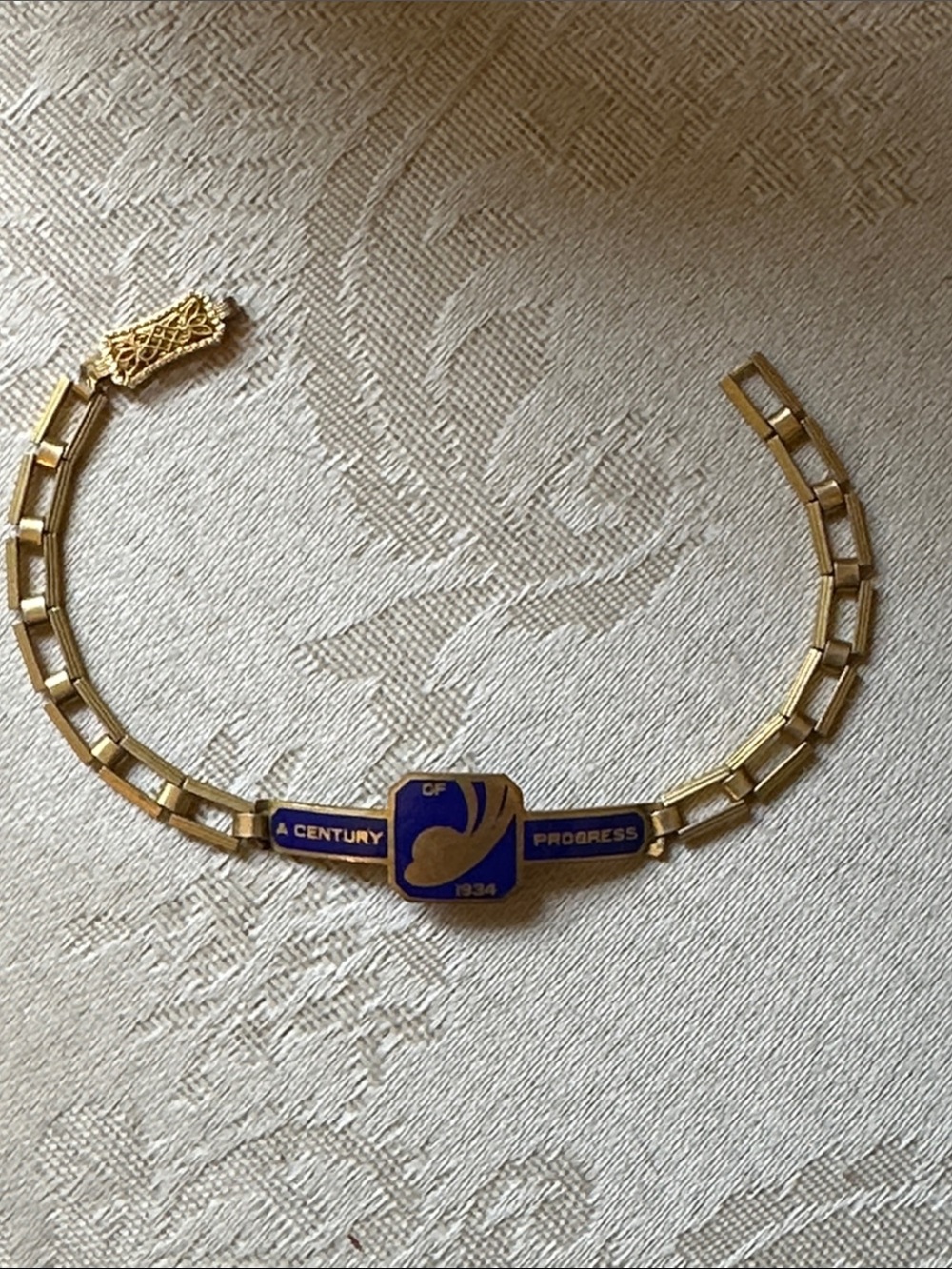 1934 Chicago World’s Fair Century of Progress souvenir bracelet
